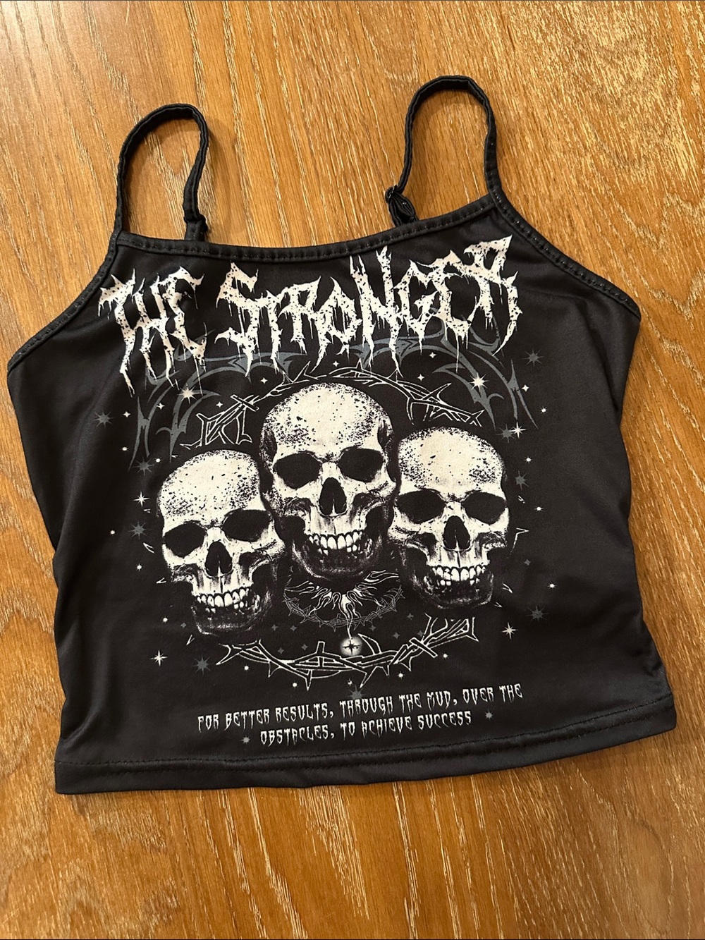 SHEIN Black Graphic Skull Crop Top